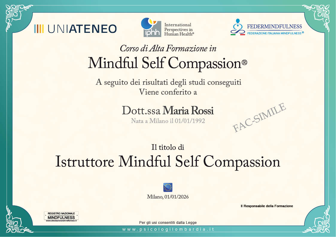 Attestato Mindfulnes self compassion